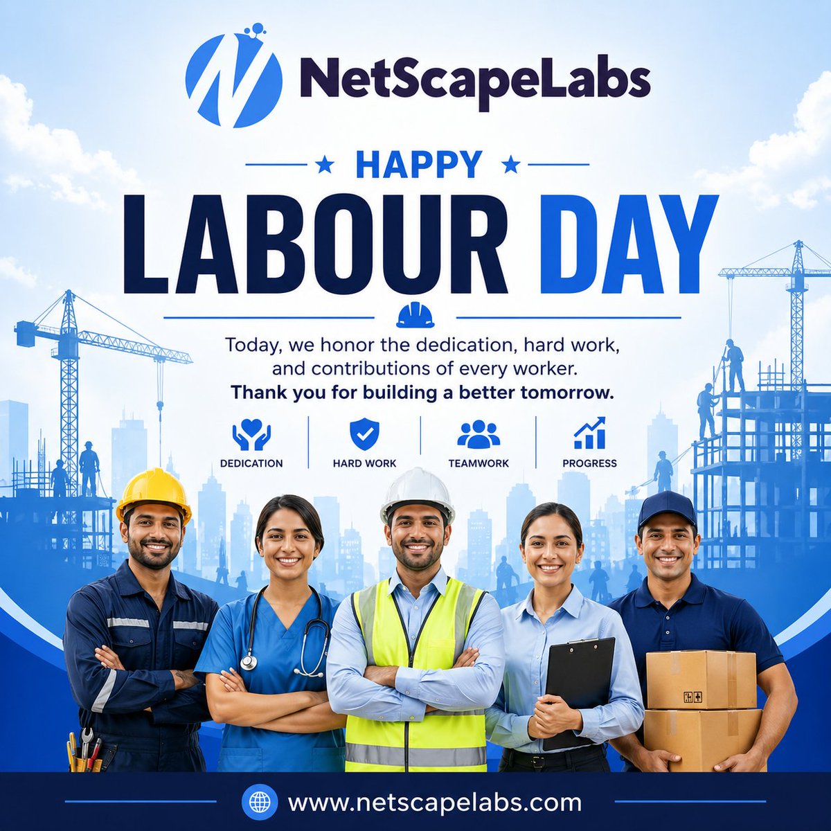 netscapelab's tweet photo. Happy Labour Day! 🌟
Today we honor the hard work, dedication, and strength of every worker who builds our world. Your efforts matter and make a difference every day. 💪
#labourday #mayday #labour #laborday #workersday #labourdayweekend #happylabourday #internationalworkersday https://t.co/ERH05YPWYv