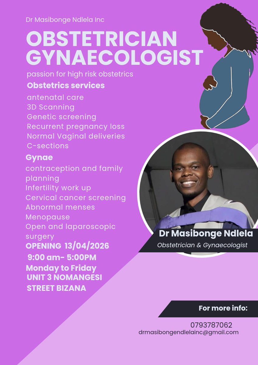PondolandTimes's tweet image. #ADVERTISEMENT Expert women’s healthcare now in Bizana—Dr Masibonge Ndlela Inc offers trusted obstetric and gynaecology services from antenatal care to advanced screenings.