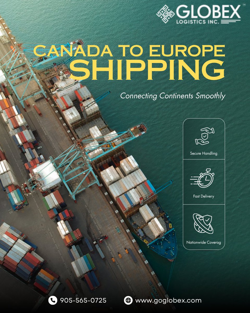 goglobexinc's tweet image. Bridging Canada to Europe shipping with speed and reliability. From seamless logistics to secure delivery, we ensure your cargo moves smoothly across continents.

Ship smarter, faster, and stress-free today.

#CanadaToEurope #GlobalShipping #FreightForwarding #LogisticsSolutions