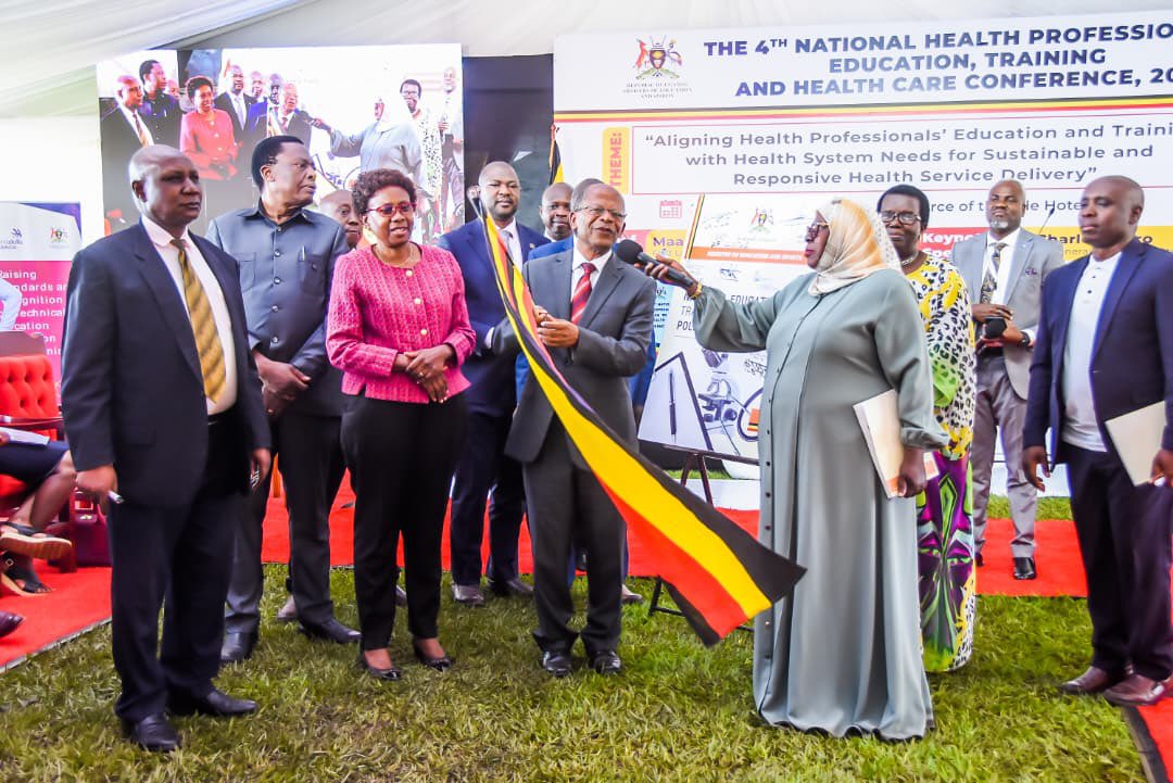 bahatungire's tweet photo. Early this week, the #4thNHPC2026 was officially opened by the Hon. Minister of Health,Dr. @JaneRuth_Aceng , together with the Hon. Minister of State for Higher Education, Dr. @JCMuyingo bringing together key stakeholders to strengthen health professional training in Uganda. 1/2 https://t.co/N3YTNagnPA