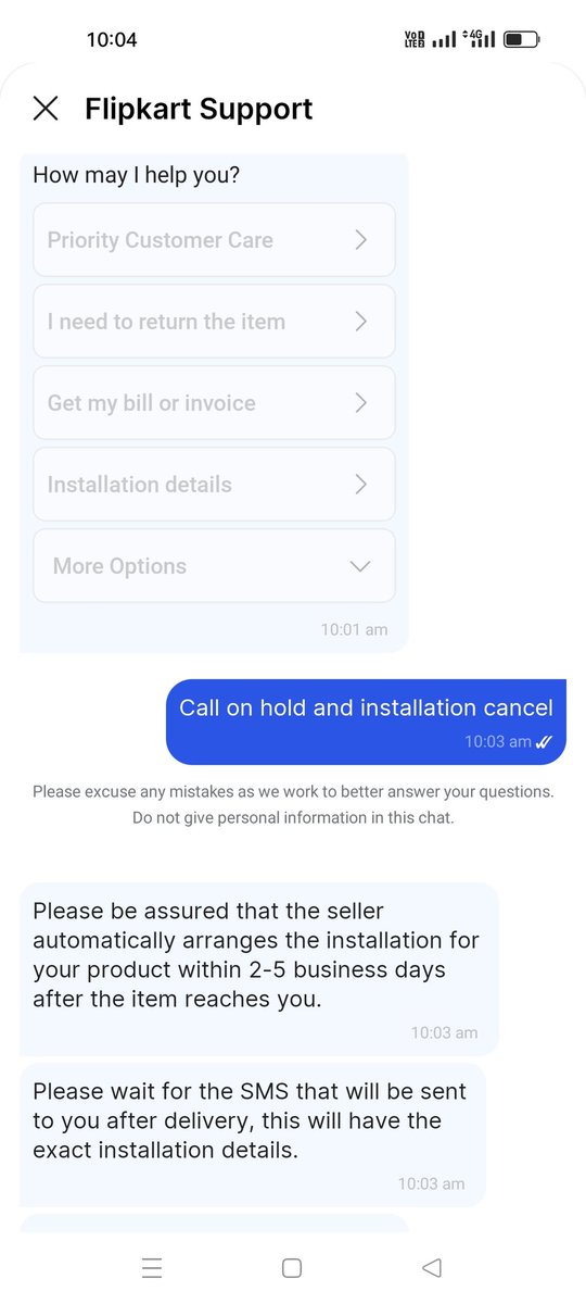 LTYAGIUPPSSBJR's tweet photo. @flipkartsupport @Flipkart @CTATech Call on hold and intallation cancelled 
फ्लिपकार्ट suporter not call option 
क्या मुझे अब consumer कोर्ट में ही complain करनी होगी https://t.co/gnCxwvYuRI