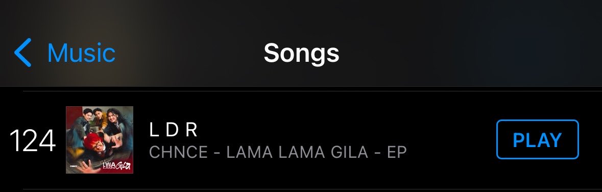 chances_zone's tweet photo. CHANCES!!!

LDR NOW AT #124 ON ITUNES CHARTS!!!

SOOOO kalau misal kalian mau racunin ke temen temen untuk beli di iTunes, boleh rekomendasiin lagu “L D R” yaa! 
SATU LAGUNYA SEHARGA 5K AJA INIH

kita coba fokusin ke satu lagu biar bisa masuk ke TOP 10!!

#LAMALAMAGILA #CHNCE https://t.co/OAycVGrM5R