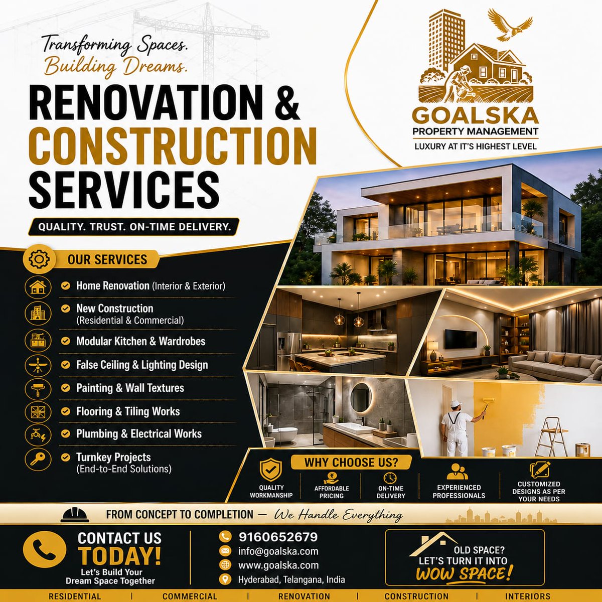 goalskaproperty's tweet image. "Thinking of renovating or building your dream home? 🏡✨
We provide complete construction &amp;amp; renovation services with quality, trust, and on-time delivery.
From small upgrades to full construction — we’ve got you covered.

📩 DM us now to get started!

#Construction #Renovation