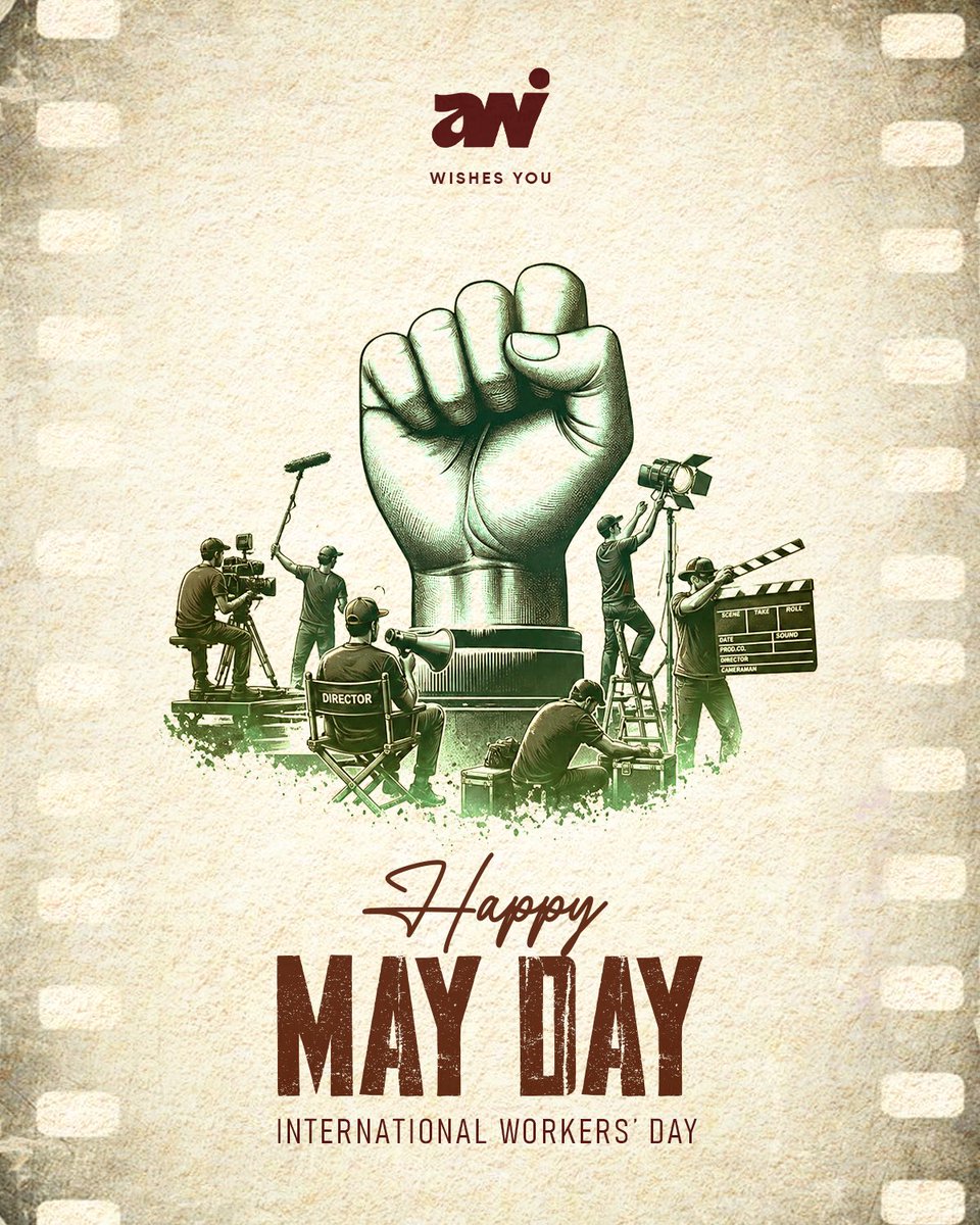AvniCinemax_'s tweet photo. Today we celebrate every hand that helps build the dream.
Happy Labour Day 📽️
— Team #Avni 💛
#InternationalMayDay #LabourDay https://t.co/vVbt1Z3srP