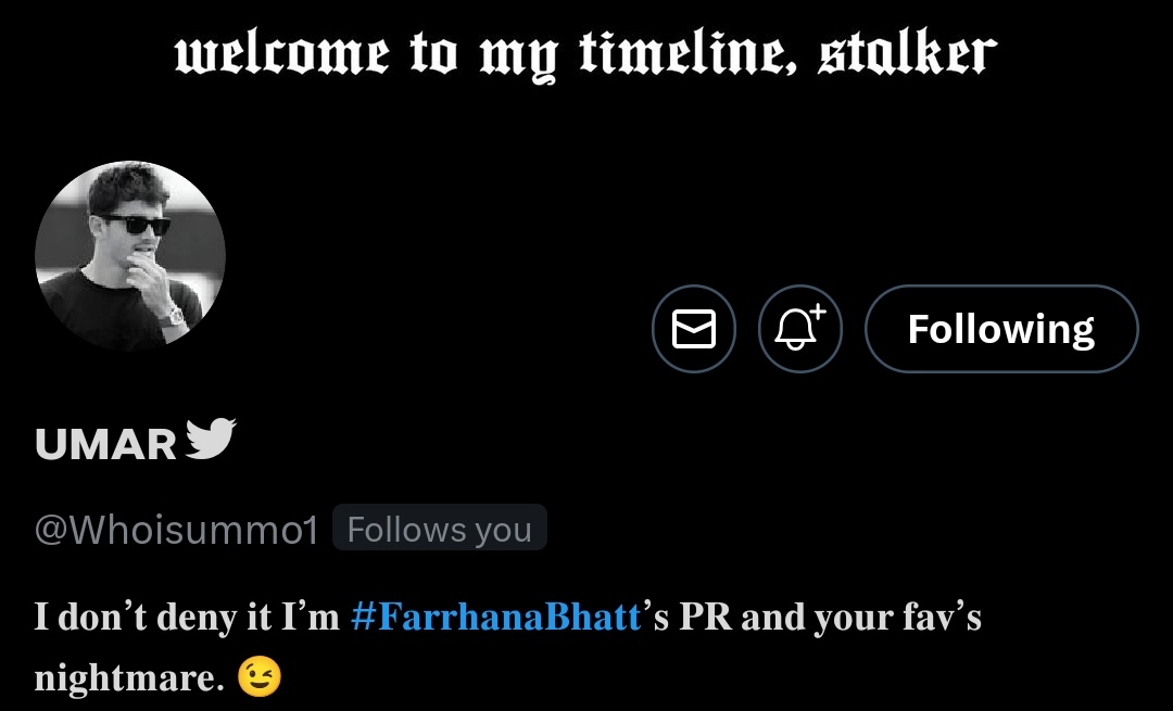 OG account is finally back the one that made real noise for #FarrhanaBhatt

Not just an account, it’s all those moments and hype we created together.

Rebellions, go follow @whoisummo1 one of my favorite accounts.

Let’s bring that same energy back again.
#FarrhanaRebellions