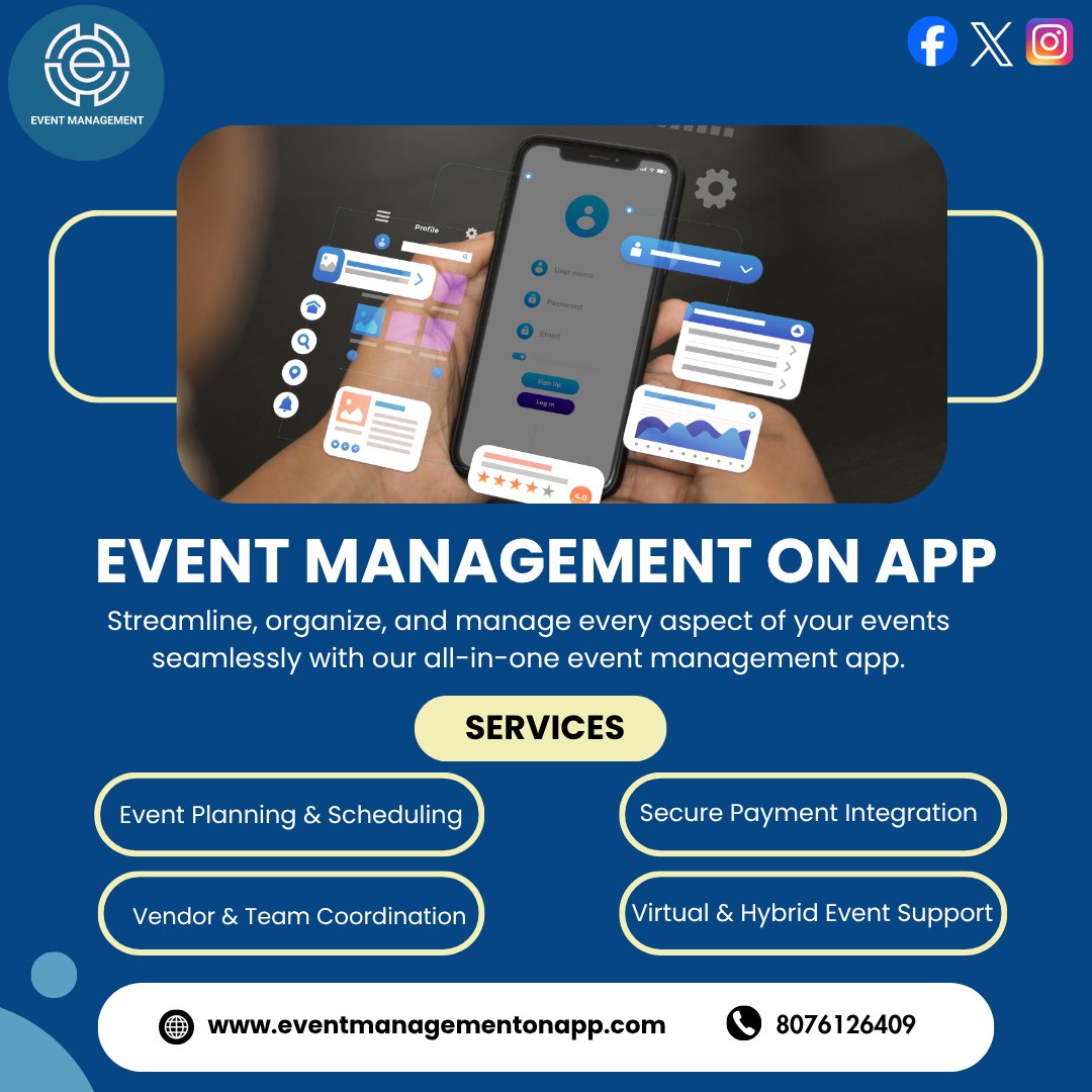 EventManageApp's tweet image. From seamless event planning and smart scheduling to secure payments and effortless team coordination, our all-in-one platform is designed to simplify every stage of your event journey. 

🌐 Visit: eventmanagementonapp.com

#EventManagementonapp #EventPlanner #EventApp