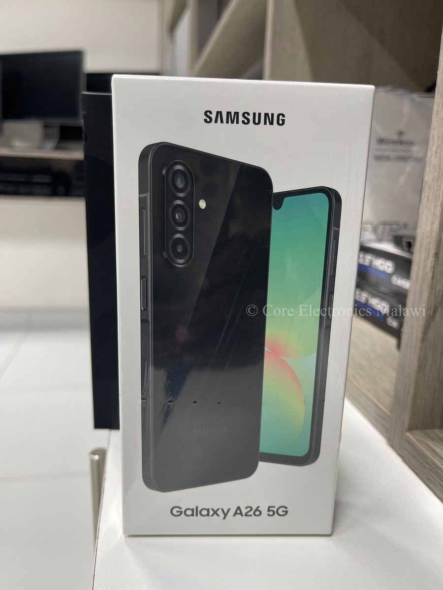 CoreMalawi's tweet photo. Brand New Samsung Galaxy A26 | Exynos 1380 CPU | 6GB RAM | 128GB Storage | 5000mAh Battery | 6.7” Super AMOLED, 120Hz Display | Mali-G68 MP5 GPU | USB Type-C 2 | 50MP Triple Camera | Going at K985,000.00 | Contact: ￼0995 47 01 74
#coreelectronicsmalawi #Samsung #SamsungGalaxyA26 https://t.co/3JUMcUI1Go