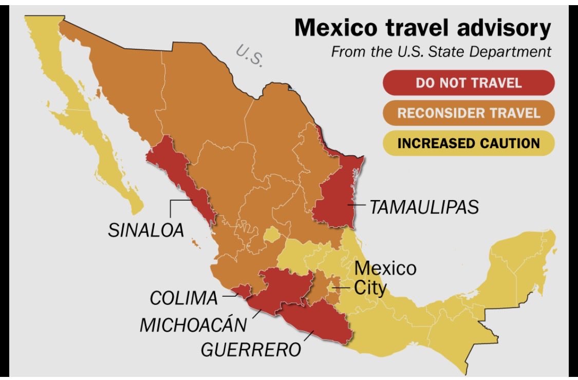 ChiefNationali1's tweet photo. @NBCPhiladelphia 🇲🇽 Mexican States Under “Do Not Travel” (Level 4)

These states are at the highest advisory level — U.S. authorities advise U.S. citizens against traveling anywhere within these states https://t.co/oHKyy4p8kK