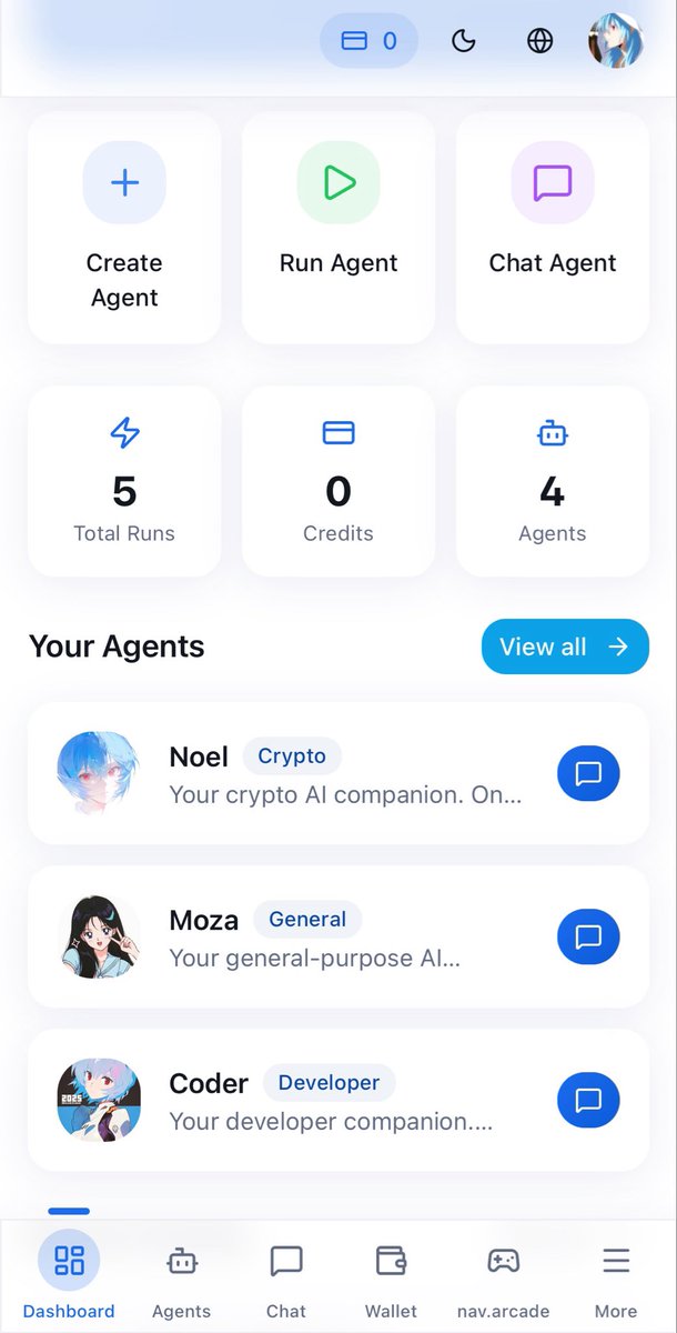 dashboard is getting cleaner.

• create / run agents  
• send &amp; swap any <a href="/base/">Base</a> token instantly  
• use agents and make them actually work  
• play games on NoelClaw Arcade  
• let agents build and ship code  

building <a href="/noelclawfun/">NoelClaw</a> with <a href="/bankrbot/">Bankr</a> LLM + skills.