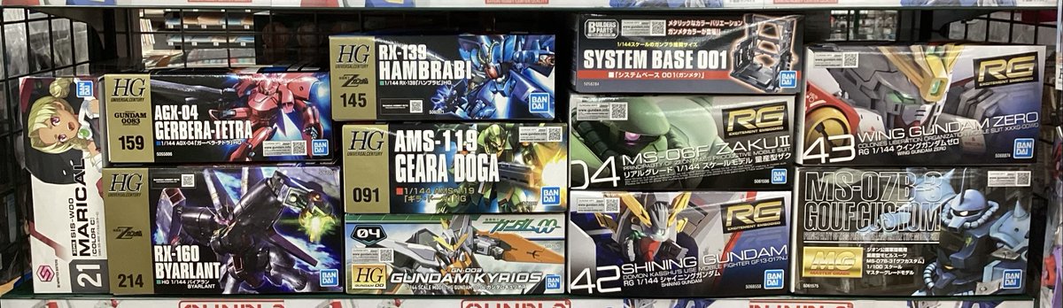 sanyodoobama's tweet image. 本日入荷の　#プラモデル
#HG ナイチンゲール、ギラ•ドーガ、ハンブラビ、ガーベラ•テトラ、バイアラン、ガンダムキュリオス
#MG グフカスタム
#RG 量産型ザクII、シャイニングガンダム、ウイングガンダムゼロ
#ガンプラ　システムベース001
#30MS マリカル
#三洋堂書店小浜店