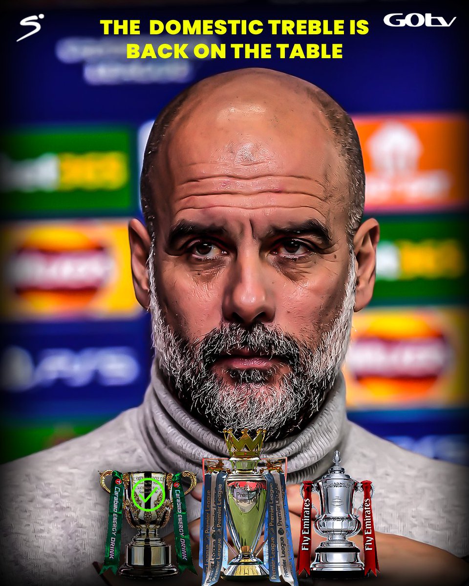 GOtvKenya_'s tweet image. Treble talks are back..... With the #CarabaoCup secured, an #FACup final ahead, and the #PremierLeague still up for grabs and far from over👀🔥⚽

Can #ManchesterCity finish the job and make it three? 🏆🏆🏆—let us know in the comments🔥👇

✅#FootballFinals

#ItsOnGOtv