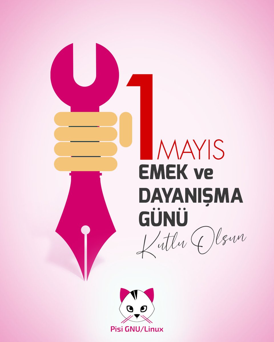 pisi_linux's tweet photo. Zorluklar karşısında yılmadan çalışan, emekleriyle değer üreten ve ülkemizin yarınlarını daha güçlü kılmak için katkı sunan tüm emekçilerimizin 1 Mayıs Emek ve Dayanışma Günü’nü kutluyoruz. ✊

#PisiLinux #PisiGNULinux #Linux #1mayıs #bayram https://t.co/DGpXeIy8Dt