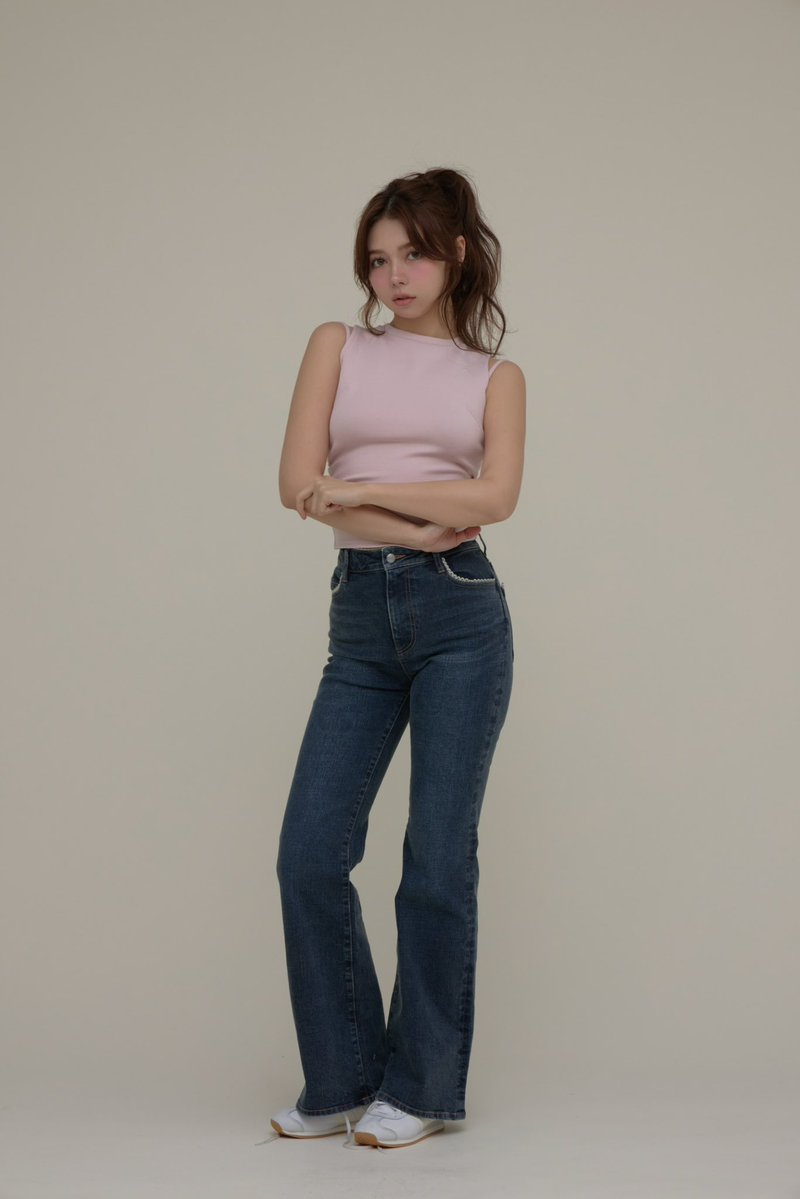 Heart stitch denim color blue beige/navy blue size s/m ¥13200-tax