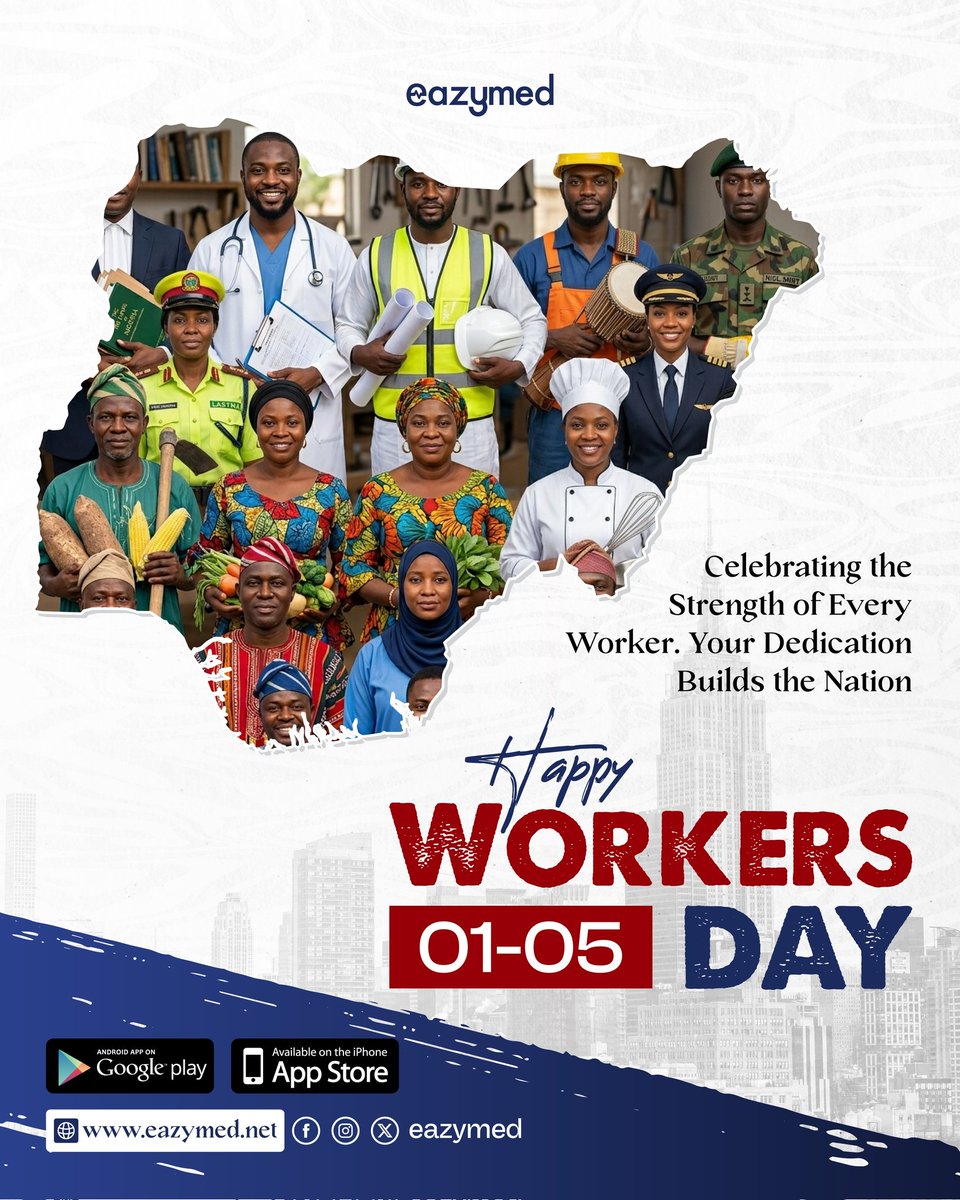 eazymed_'s tweet photo. Happy Workers’ Day!
Your health matters—today and every day. 💙
#WorkersDay #Eazymed https://t.co/aCs3jx8MVa