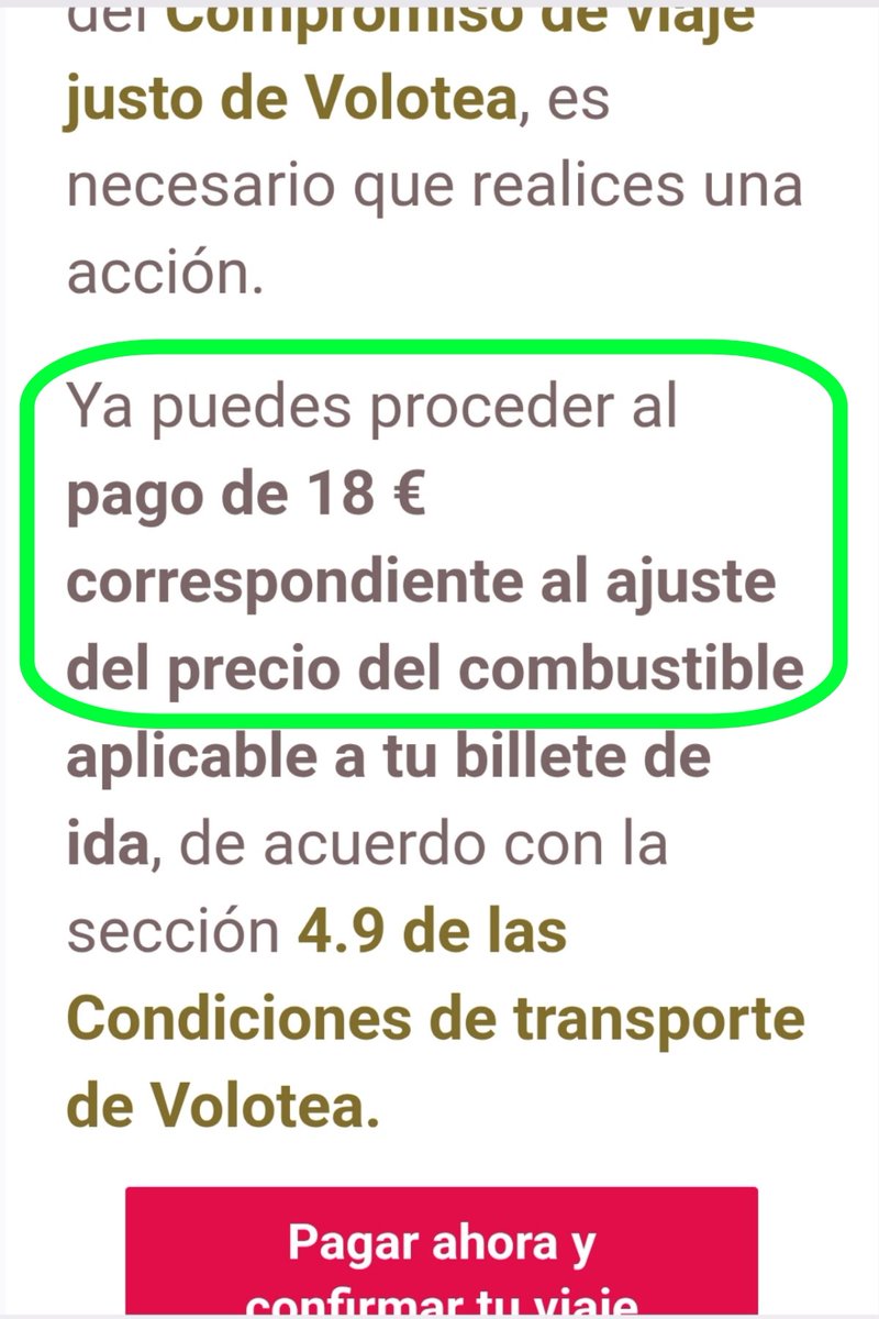 AntonioCaoLaw's tweet photo. Adjunto prueba del 'compromiso de viaje' forzado por @volotea: 18€ extra tras haber pagado el billete. Un cargo unilateral que rompe el precio cerrado y la confianza del consumidor. Como profesional del sector, toca denunciar estas prácticas. #Consumo #Transporte #VoloteaAbuso: https://t.co/U1JkuoCb7A