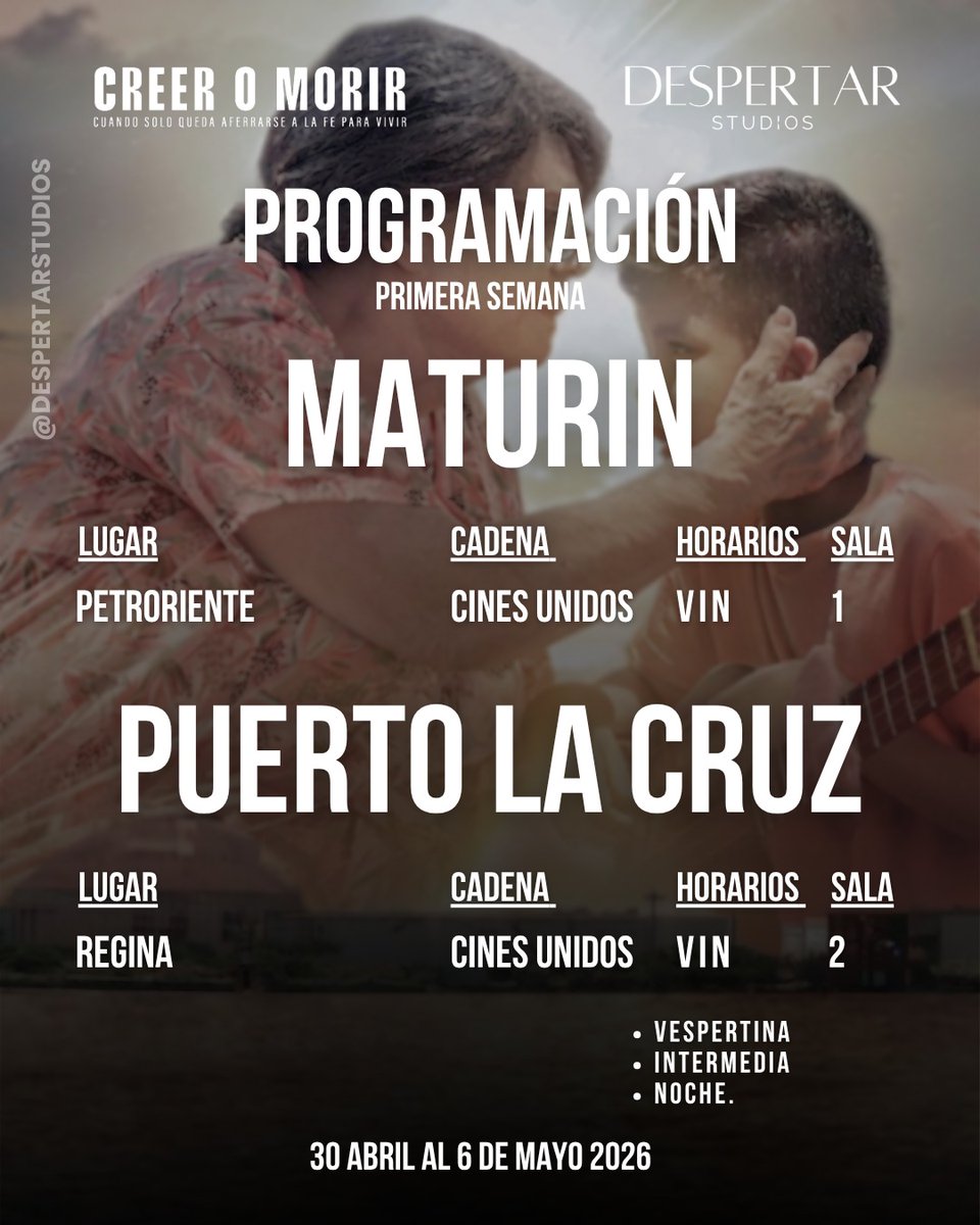 Gran_Cine's tweet photo. CREER O MORIR
más información https://t.co/I6BTp72fUG https://t.co/XPdYcPVUUy