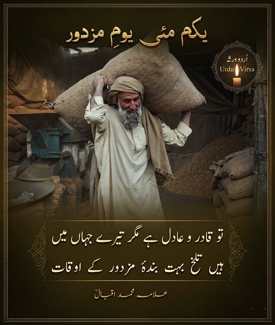 javidkh01's tweet photo. دن بھر کڑکتی دھوپ میں کرتا رہا جو کام 
اجرت ملـی تو ہاتھ  کے چھالوں پہ روپــڑا 
یکم مئی یومِ مزدو�� جس کا اس مہنگائی کے دور میں بیچارے مزدور کو کوئی فائدہ نہیں !!! چھٹی بھی انکی ہوگی جو تنخواہ دار ہیں اور بچوں کی تعلیم کا تو ویسے ہی بیڑہ غرق کر رکھا ھے.
😥
#LabourRights https://t.co/l4z80DtaZy
