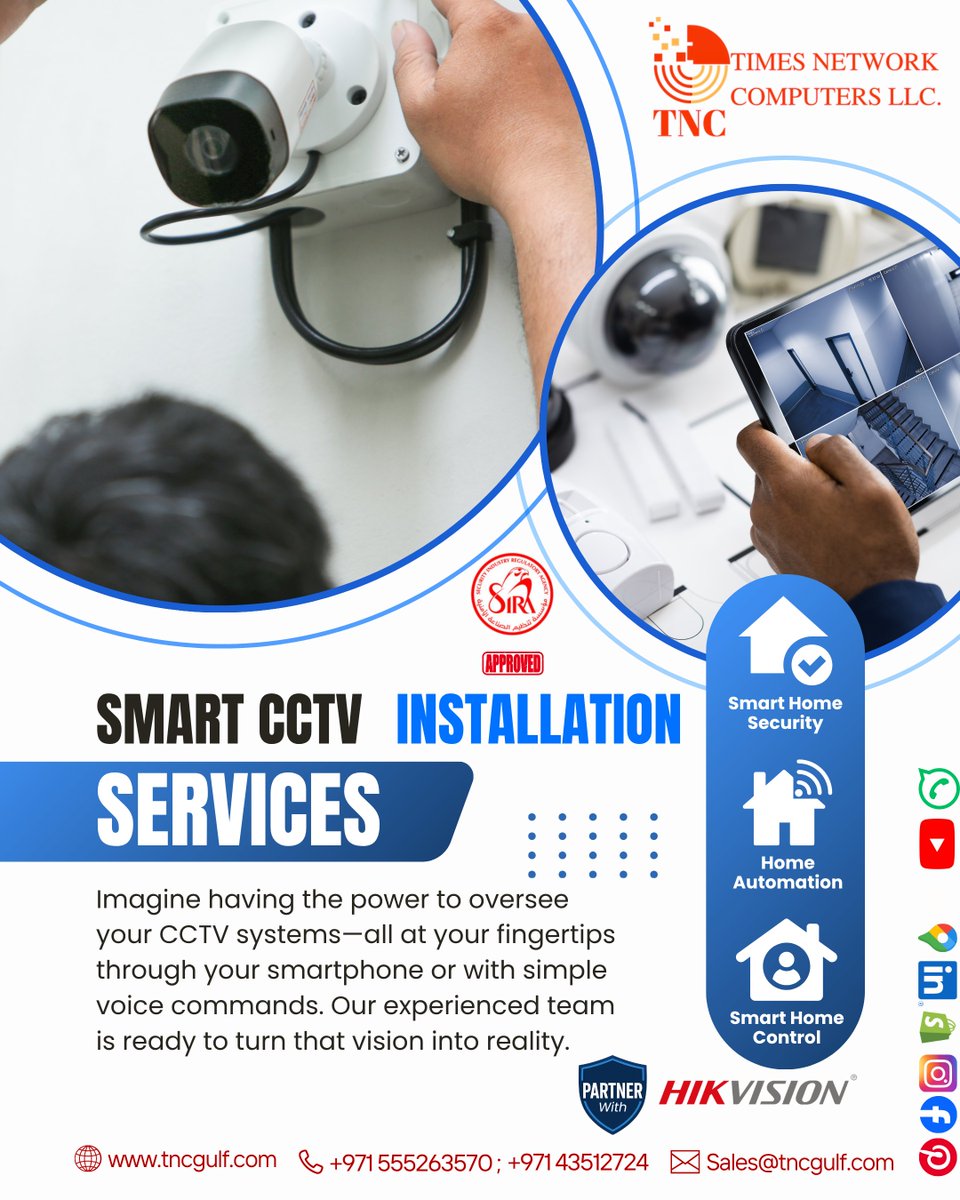 tncgulf's tweet image. The Best CCTV Company in Dubai, Times Network Computers LLC (TNC Gulf), delivers SIRA-certified CCTV AMC services, enterprise Dell and HP servers, business laptops, and AI-ready Avaya or 3CX VoIP solutions across the UAE, Saudi Arabia, and the GCC. 🚀🛡️🌐
#Viral #Trending