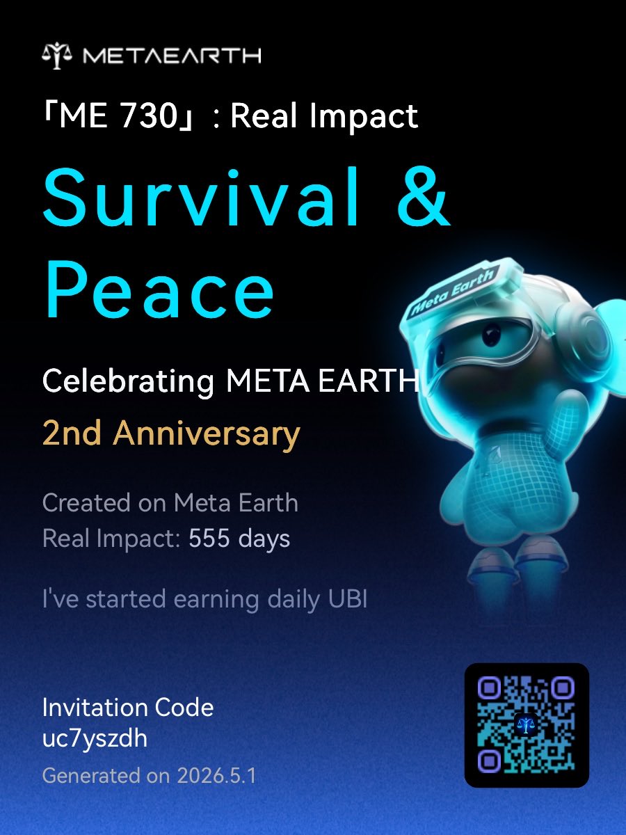 IntrovertGSM's tweet photo. 「ME 730」: Real Impact I’ve earned 3.69 MEC on Meta Earth and helped 30 people start their daily unconditional basic income This is my real impact. Click the link below to join, you can also create your own im... Read more:
https://t.co/gXHfTPsFM1 https://t.co/Jd56FPEm5t