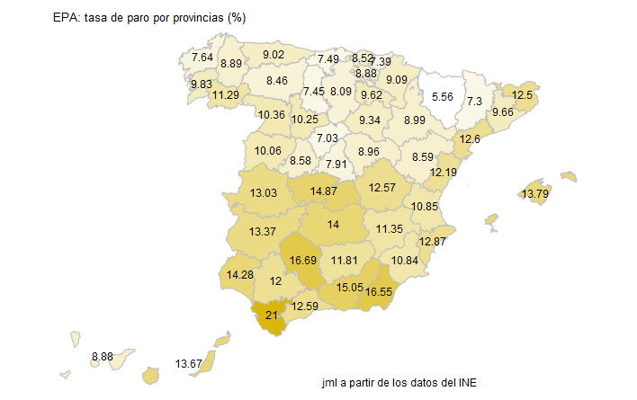 JMendezLiron's tweet image. La Provincia que presenta la mayor #TasadeParo (#EPA) en el primer trimestre es #Cadiz (21,00%). El menor registro lo presenta #Huesca (5,56%). Ver más: javiermliron.blogspot.com/2026/04/epa-ta… #BusinessIntelligence #empleo #paro #data #macroeconomia #ine #macroeconomics #payInCash