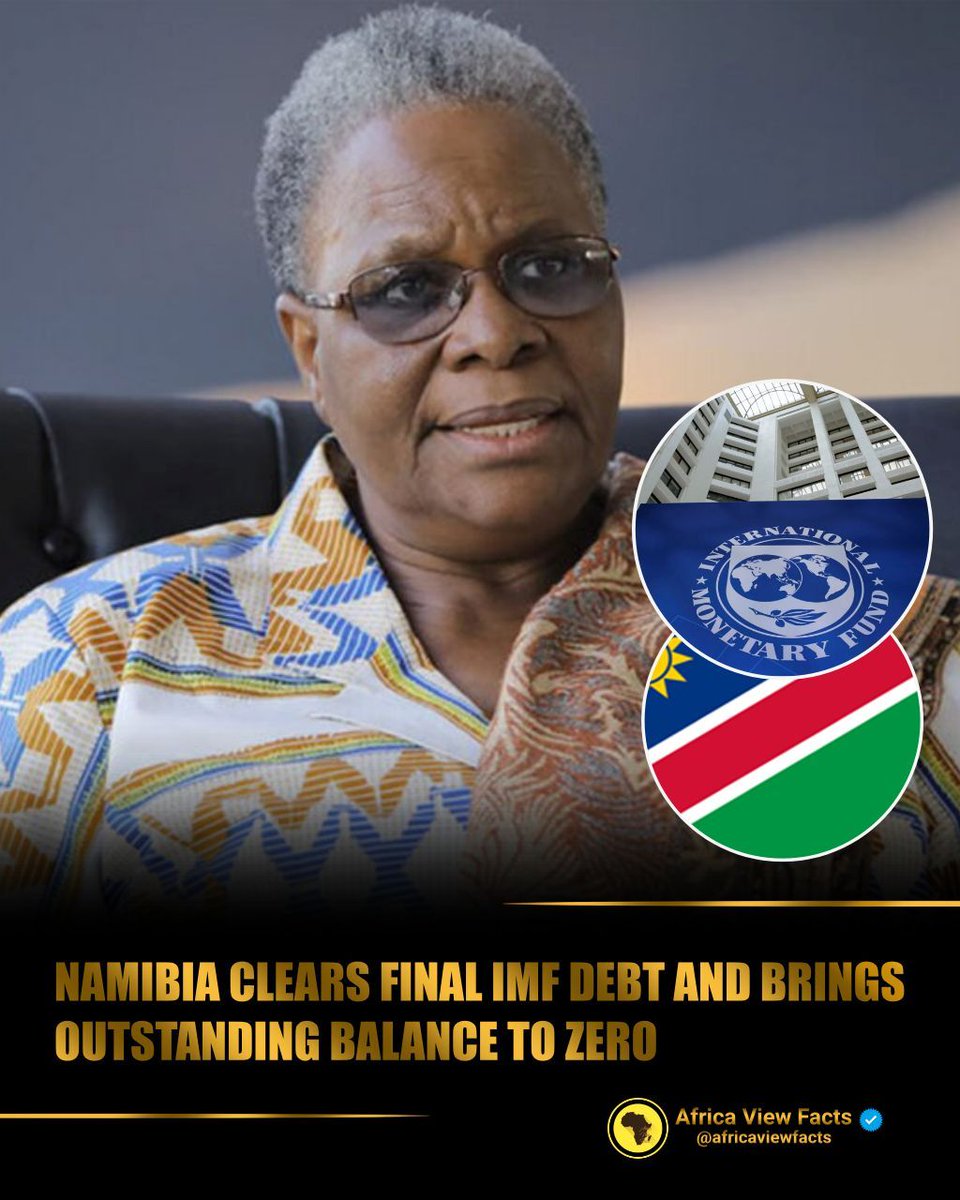 AfricaViewFacts's tweet image. Namibia 🇳🇦 has fully repaid its debt to the IMF, bringing its outstanding balance to zero. 

The final payment of $23.89 million settles the emergency funding it received during the COVID-19 period.

This step signals disciplined fiscal management and strengthens the country’s