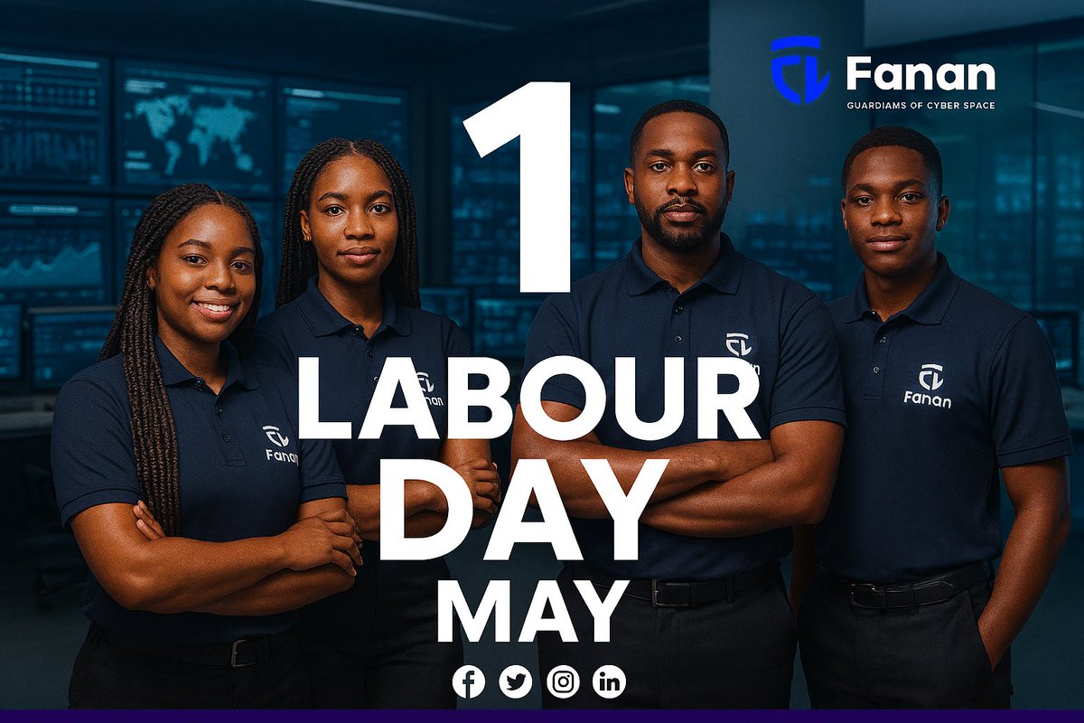 FananLimited's tweet photo. Happy Labour Day! 🌍💼 Today we celebrate the dedication, skill, and resilience of professionals who keep businesses running and cyberspace secure. At Fanan Limited, we honour the people whose commitment, vigilance, and teamwork power innovation and digital trust every day.
#LabourDay #1stMay #FananLimited #GuardiansOfCyberspace #CyberSecurity