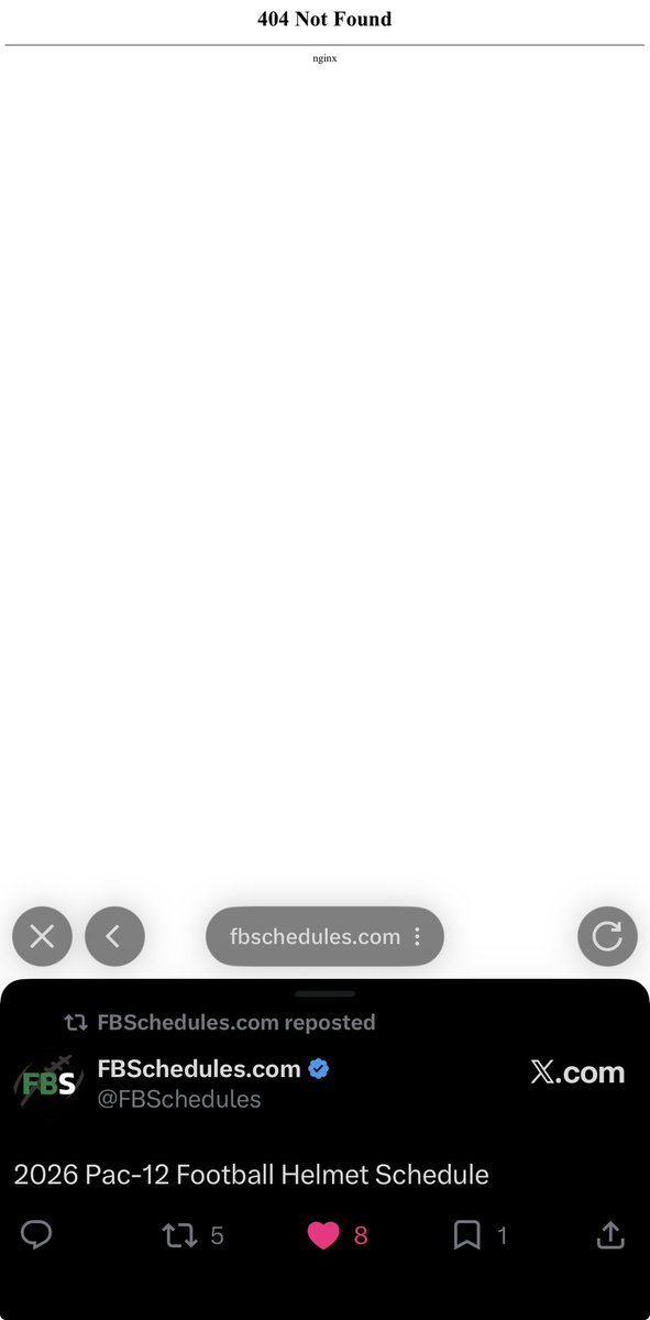 Danny9261's tweet photo. @FBSchedules I think the link to see the schedule is broken in the website https://t.co/0SYTuVnAun