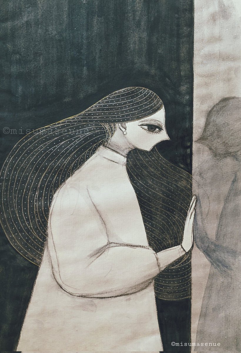 人気作家　長瀬萬純　影の肖像II 原画 drawing (2022)