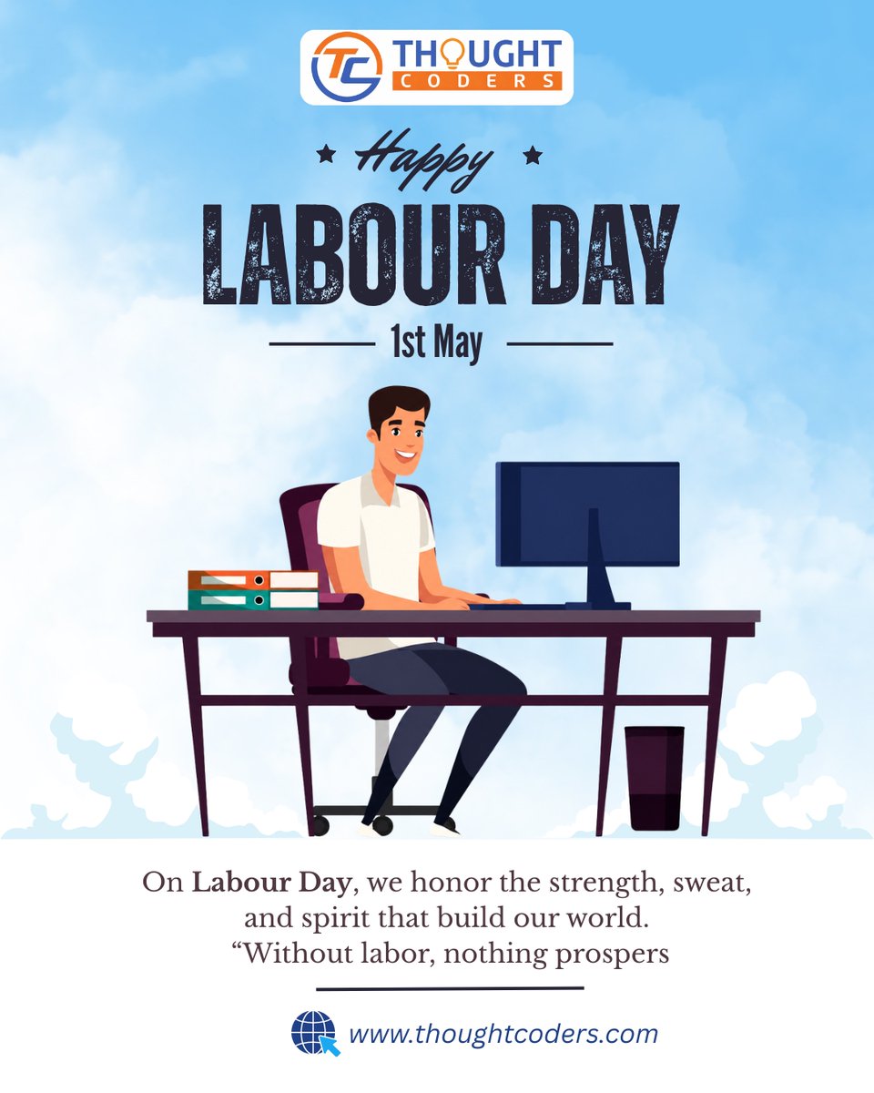 thoughtcoders's tweet image. On this Labour Day, we honor the hard work, dedication, and spirit that build our world. Every effort counts, every contribution matters.

Let’s celebrate the strength behind every success. 

#LabourDay #RespectWorkers #HardWorkPaysOff #1stMay #Workforce #SaluteToWorkers