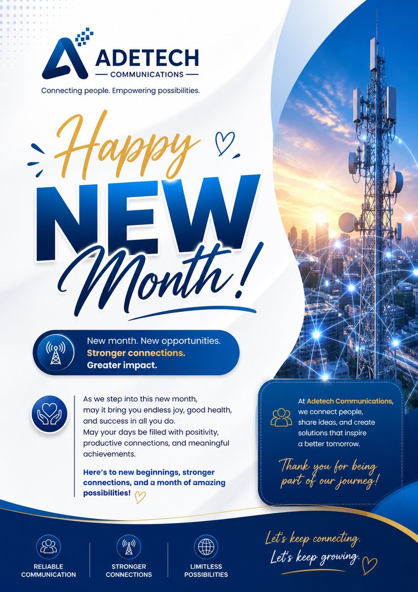 adetech_001's tweet image. Happy New Month! 🎉
Welcome to a new month filled with fresh opportunities and greater achievements. We appreciate the trust and support of our valued clients, partners, and team members.
May this month bring growth, success, and prosperity to us all.
#print #brand #design