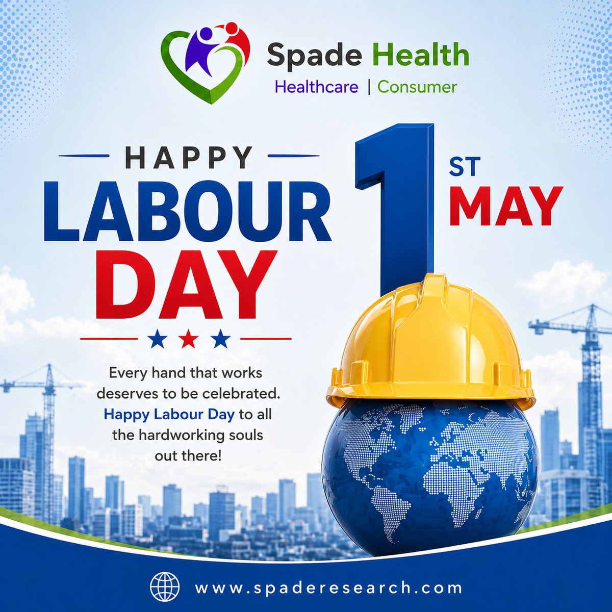SpadeResearch's tweet photo. 👷‍♂️ Happy Labour Day! 👷‍♀️
At Spade Health, we salute every professional—from researchers to healthcare experts—whose efforts drive impactful insights and better outcomes for society.
.
.
#LabourDay #WorkersDay #SpadeHealth #Healthcare #ClinicalResearch #MarketResearch https://t.co/oMfsnHZlVo