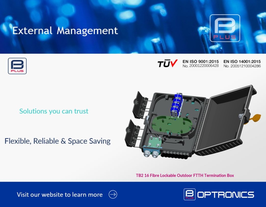 Optronicsplus's tweet photo. TB2 16 Fibre Lockable Outdoor FTTH Termination Box https://t.co/siifcRWnVa 
A robust ABS IP65 termination box designed to house and manage up to 16 terminated fibres with LC, SC, FC or ST adaptors.
#optronics #structuredcabling #fibreoptic #datacentres #telecommunication #network https://t.co/1q89YX4UPc