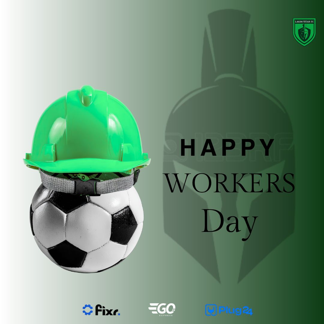 lagostitanfc's tweet photo. Happy Workers’ Day. 💚⚽

We honor the discipline, hard work, and commitment driving Lagos Titan FC forward—on and off the pitch.

#WorkersDay #LagosTitanFC #RespectTheGrind https://t.co/0Qn6MgI6a0