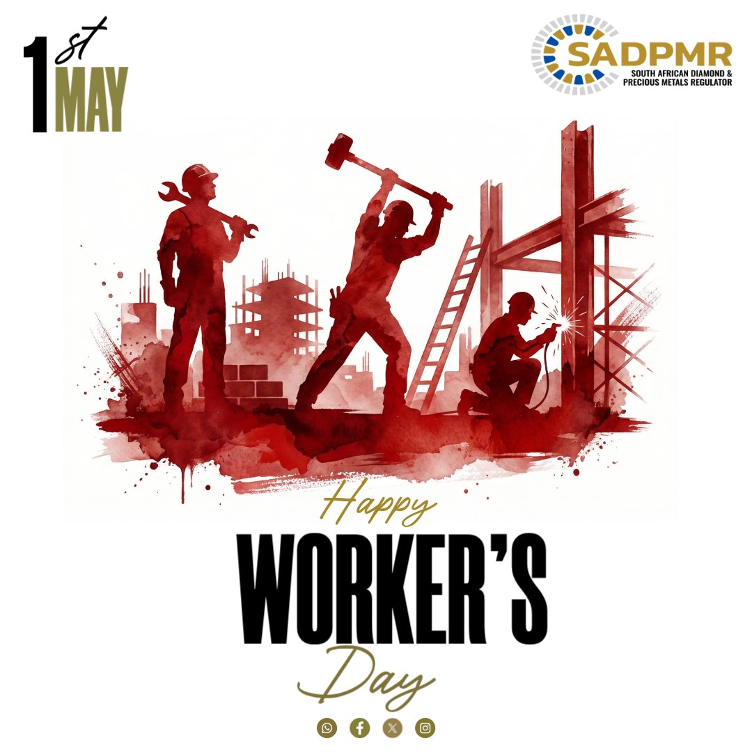 sadpmr's tweet image. The SADPMR wishes all workers a Happy Workers’ Day ✊🏽

Today we honour your hard work, dedication, and the vital role you play in building our nation. Your efforts do not go unnoticed — you are the backbone of progress.

#workersday #diamonds #preciousmetals #workersday #SADPMR