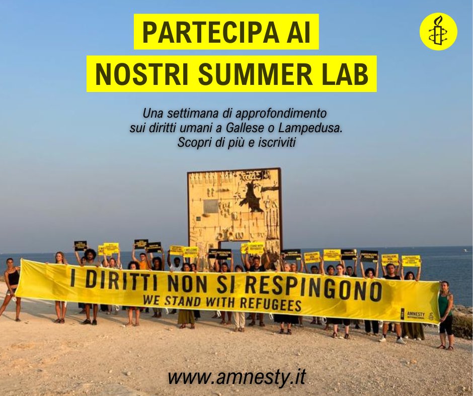 AmnestyCirie's tweet photo. Crescita, cambiamento, consapevolezza. Sono questi gli obiettivi dei campi di formazione di @amnestyitalia, un’esperienza estiva per approfondire i diritti umani e lottare per un mondo più giusto.  
Leggi i dettagli: https://t.co/owEnIFhR5k
Ti aspettiamo! https://t.co/MRf07t5EHN