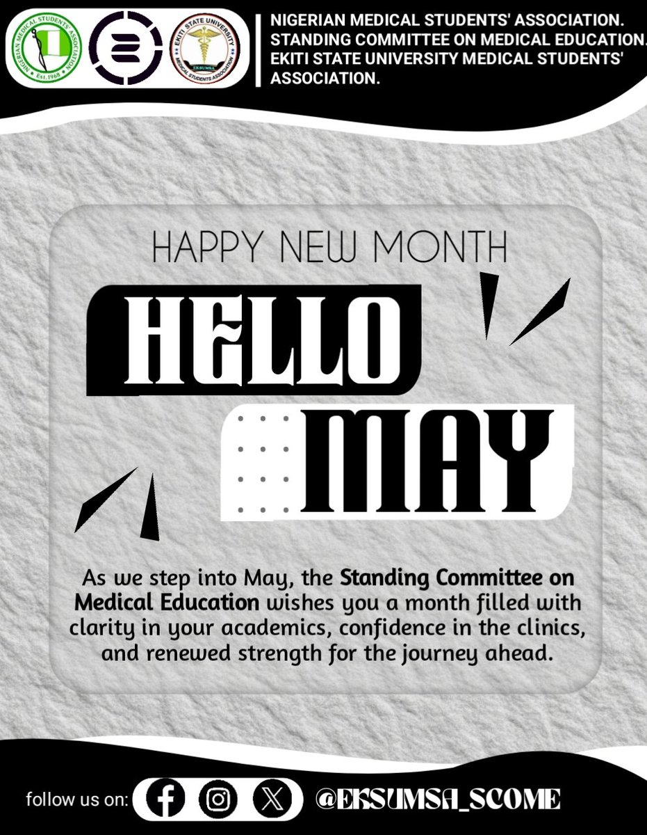 eksumsa_scome's tweet photo. Welcome to May 💙✨

Another month to learn, unlearn, and advocate for better medical education.

At *EKSUMSA SCOME*, we’re not just students — we’re stakeholders in shaping the future.

Let’s build, together. 🌿 https://t.co/Yw5yFsSyuO