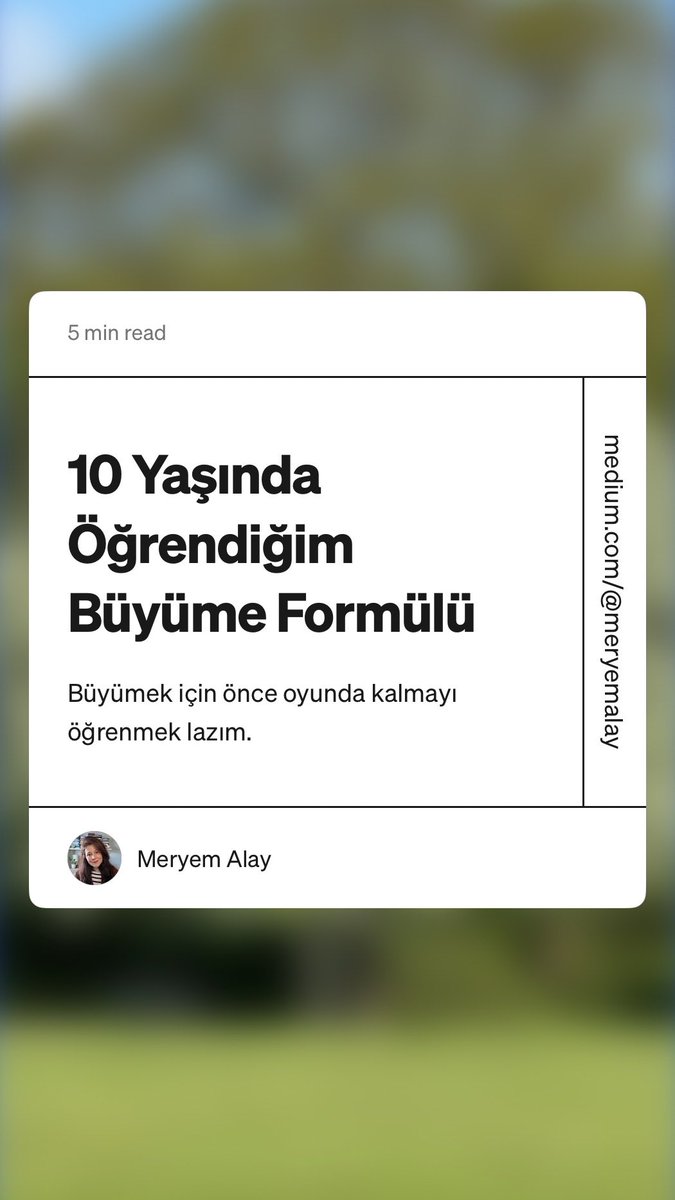 koziLife's tweet photo. Yavaş ilerlemek bazen en sağlam büyüme formülüdür.
“10 Yaşında Öğrendiğim Büyüme Formülü” by Meryem Alay

https://t.co/6qznUsMOIg https://t.co/nY1iuSppPT