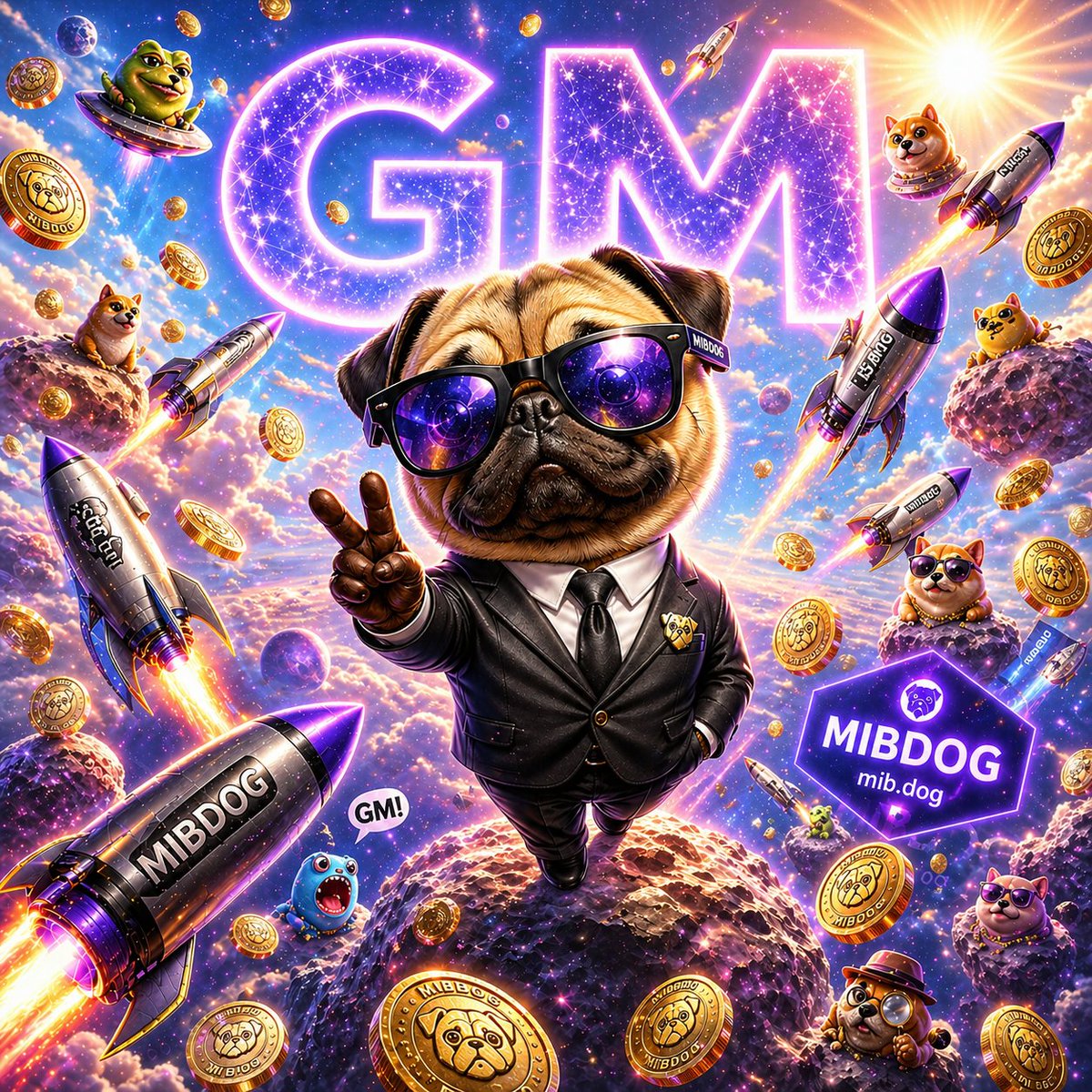 MIBDOG's tweet photo. Who’s waking up with MIBDOG today? ☀️🚀

Drop a GM below.

Like if you’re already on the ship, and tag that one friend who still hasn’t seen the Black Hole forming.

No CA yet.
No shortcuts.
Just building, testing, and revealing what’s coming.

GM from the cosmos.

https://t.co/CV6d3ojS68