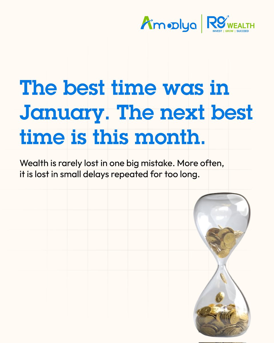 R9Wealth's tweet image. Missed January to April in 2026? Today is the day to start your SIP.

Reach out to us and let's get you started.

Disclaimer: Mutual funds are subject to market risks. Please read all scheme-related documents carefully before investing.  

#R9Wealth #SIP #MutualFunds #StartToday