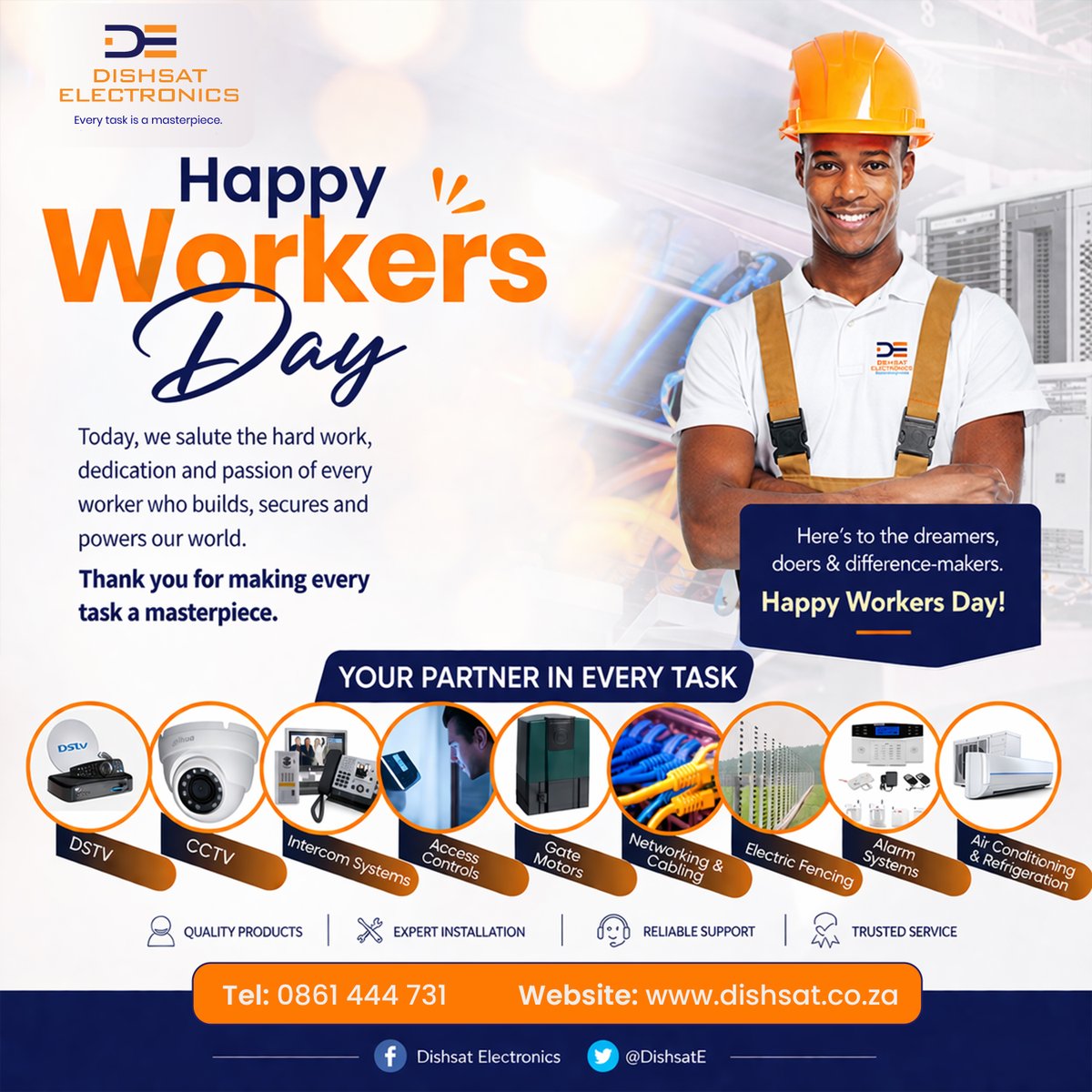 DishsatE's tweet photo. We celebrate the hands and hearts that build our nation’s prosperity, honoring your dedication to shaping a brighter future for all.

Happy Workers’ Day!
#WorkersDay2026 #1stMay https://t.co/syn086lyGZ