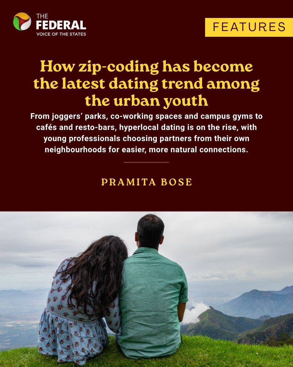 TheFederal_News's tweet image. #Features | Contrary to the plenty of dating styles in practice, zip-coding in the realm of modern relationships places greater emphasis on proximity, writes Pramita Bose.

Read more: thefederal.com/category/featu…

#ZipCode #Dating #Romance #Youth #ModernLove