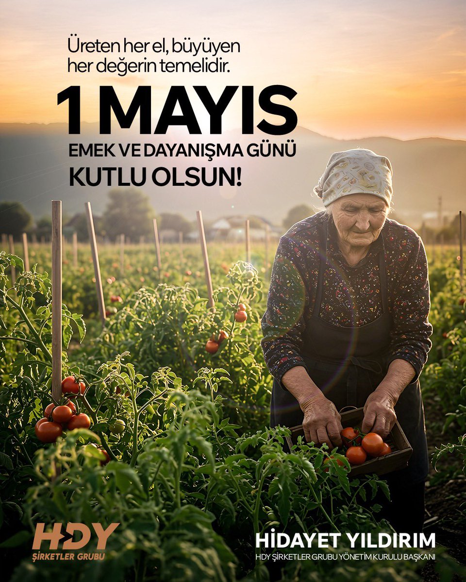 Hidayetyld's tweet photo. İş dünyasında kalıcı başarı, yalnızca belirlenen hedeflerle değil; o hedeflere inançla yürüyen insanların emeğiyle mümkündür.
Bugün, üretimin, gelişimin ve ortak başarının arkasındaki tüm emekçileri saygıyla selamlıyorum.
1 Mayıs vesilesiyle, birlikte üretmenin ve birlikte büyümenin kıymetini bir kez daha hatırlıyoruz.
Emeğiyle değer katan herkesin 1 Mayıs Emek ve Dayanışma Günü kutlu olsun.