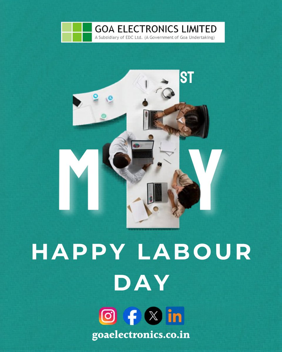 GoaElectronics's tweet image. Happy Labour Day 👨‍💻
#gel #govtgoa #happylabourday