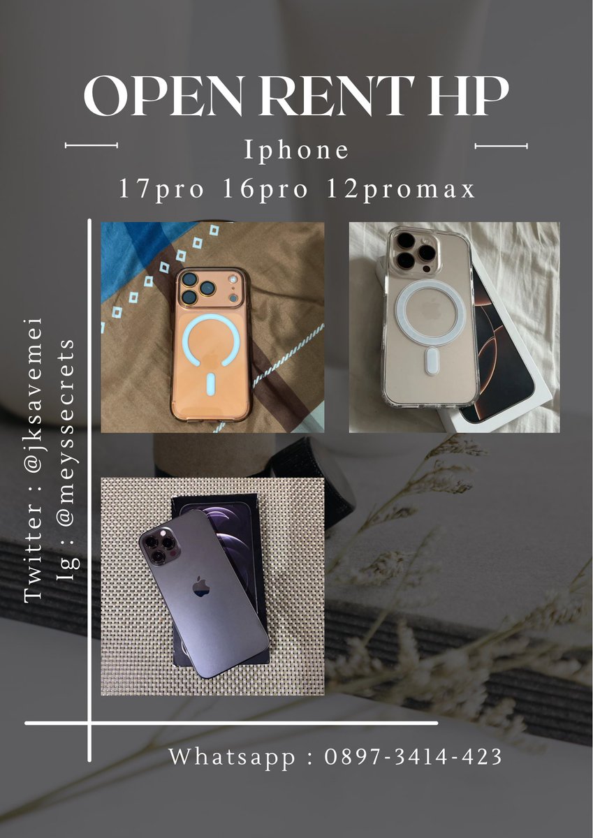 𝐌𝐞𝐲!! RENT ip16 17pro tweet media