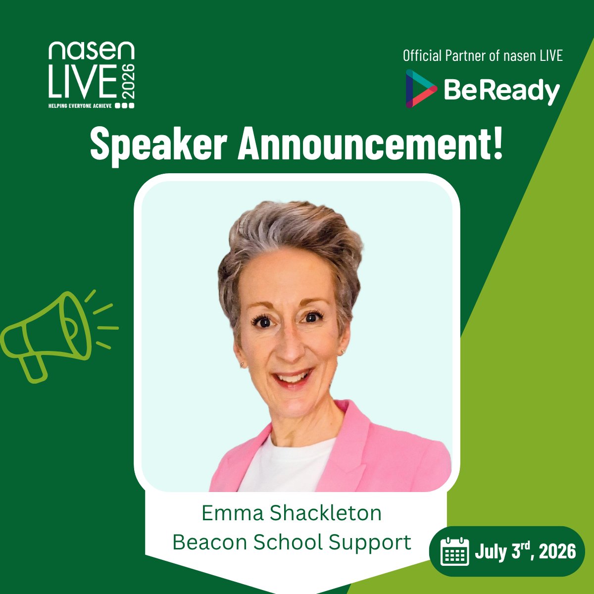 nasen_org's tweet image. 📢 MEET OUR SPEAKERS

Emma Shackleton is co-founder of @beaconsupport
Her session, 'From Barriers to Breakthroughs', discusses #collaborative partnerships with #parents that improve outcomes for every child.

#nasenLIVE2026
📍Birmingham
📅 3 July 26
🎟️ ow.ly/71Cf50YOX7f