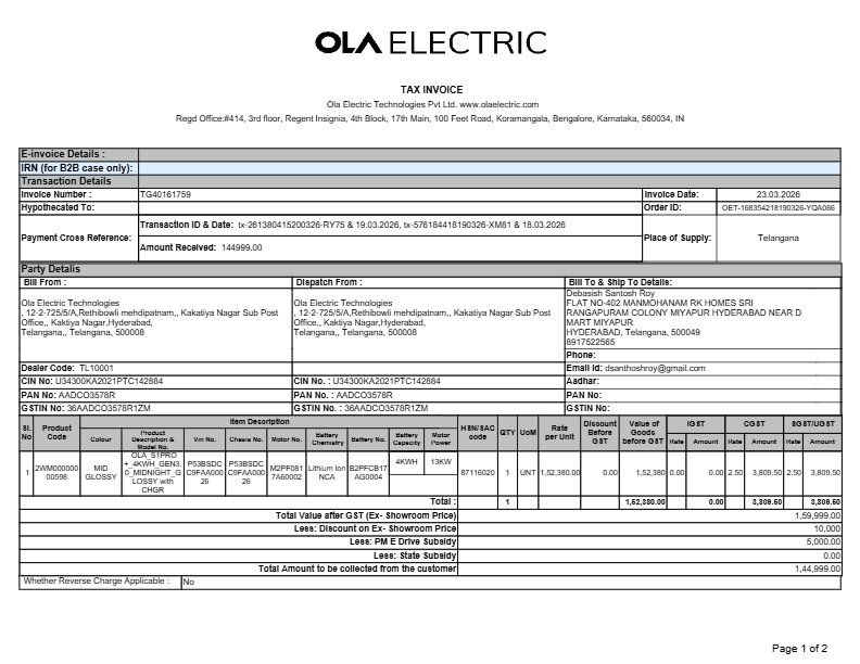 DebasishSRoy's tweet photo. Ola Electric nightmare! S1 Pro bought Mar 20, delivered Apr 8, broke down twice (brake sensor &amp; HMI). Now stuck at RCpuram Ola centre. Spent ₹7k on tows, manager not responding. NCH complaint filed: 9198193. Fix or REFUND! @OlaElectric #OlaElectric #ConsumerRights #EVIndia https://t.co/2GkOik85or