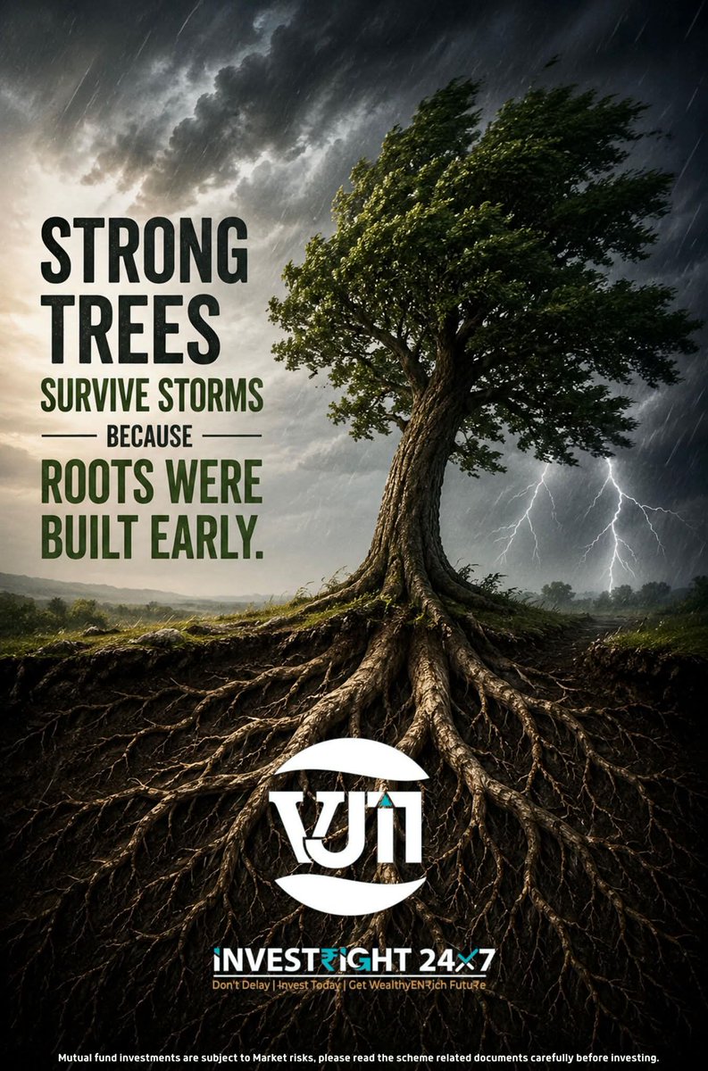 Vishal_Mane31's tweet image. "Strong trees survive storms because roots were built early." 🌳⛈️ Don't wait for a financial storm. Start your SIP today &amp;amp; build deep roots. 🌱

V J M INVEST₹IGHT 24x7 
Knowledge. Trust. Discipline.

 #SIP #Wealth