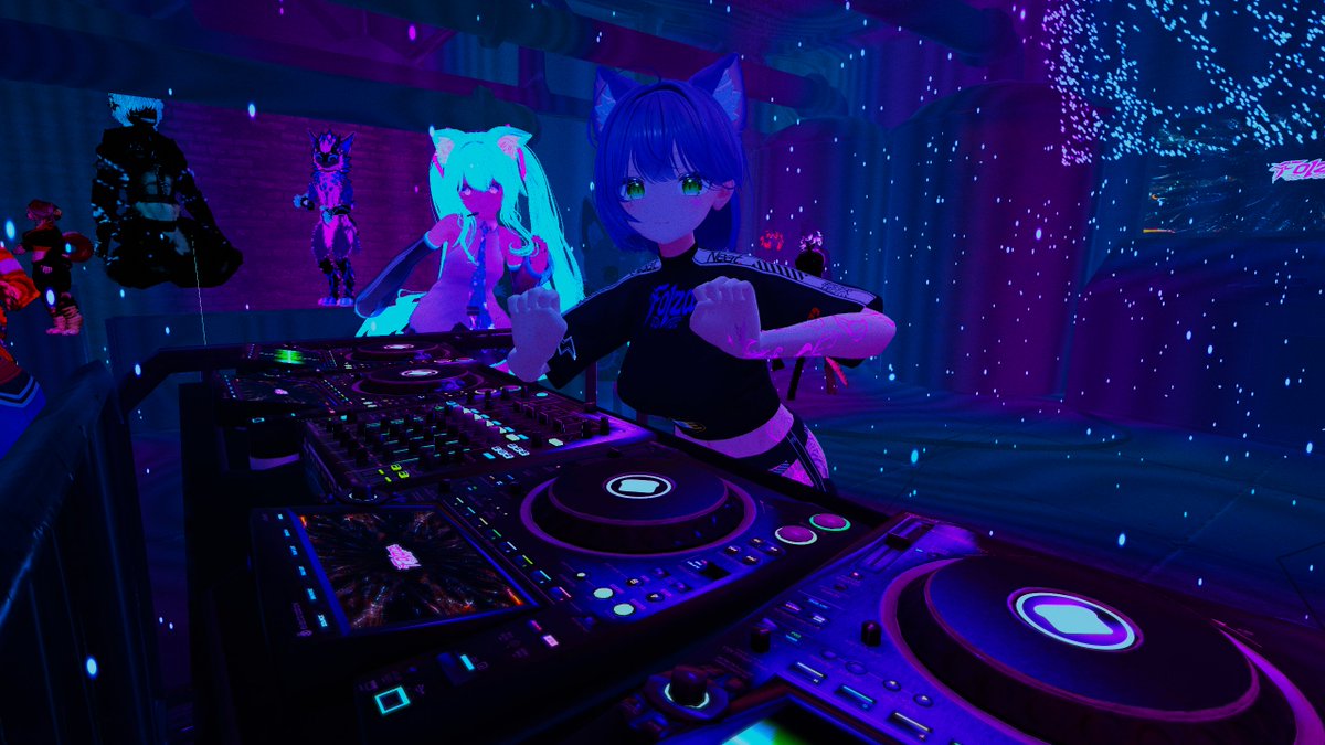DJFolza's tweet photo. Shoutout to my new friend @NeoAbsolution for the amazing photos from @DistrictOneVR 's Nightshift Breakroom event on 04/29/26. See you around! https://t.co/CTjng95L5D