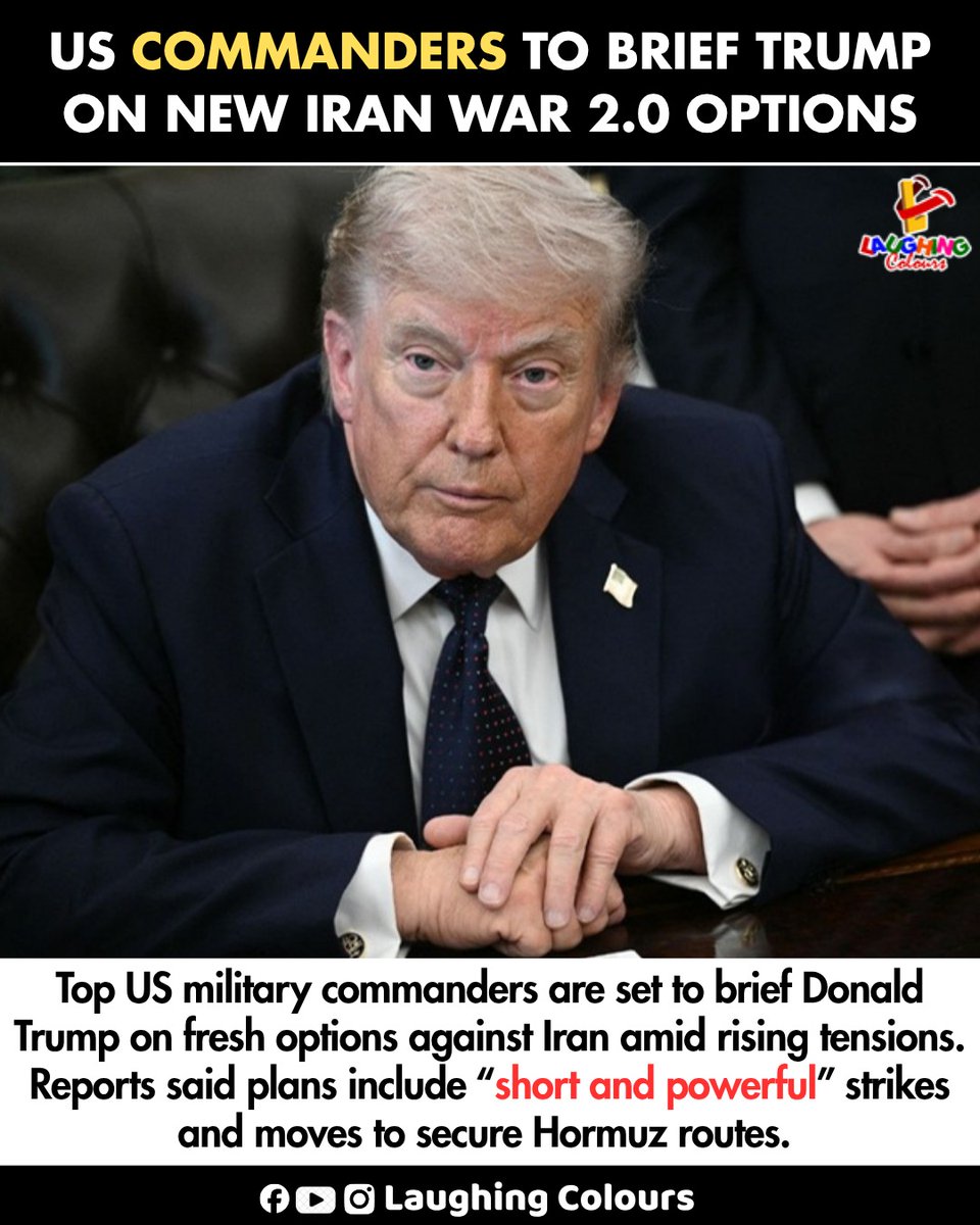 LaughingColours's tweet image. US plans options against Iran ⚠️

#USA #Iran #WorldNews #Geopolitics