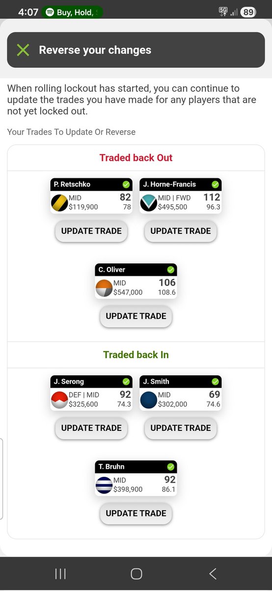 _Maverick_'s tweet photo. What are our Thoughts here? Would love some feedback.. feels wrong trading 3 solid rookies this week #supercoach https://t.co/c3w1UavDCS